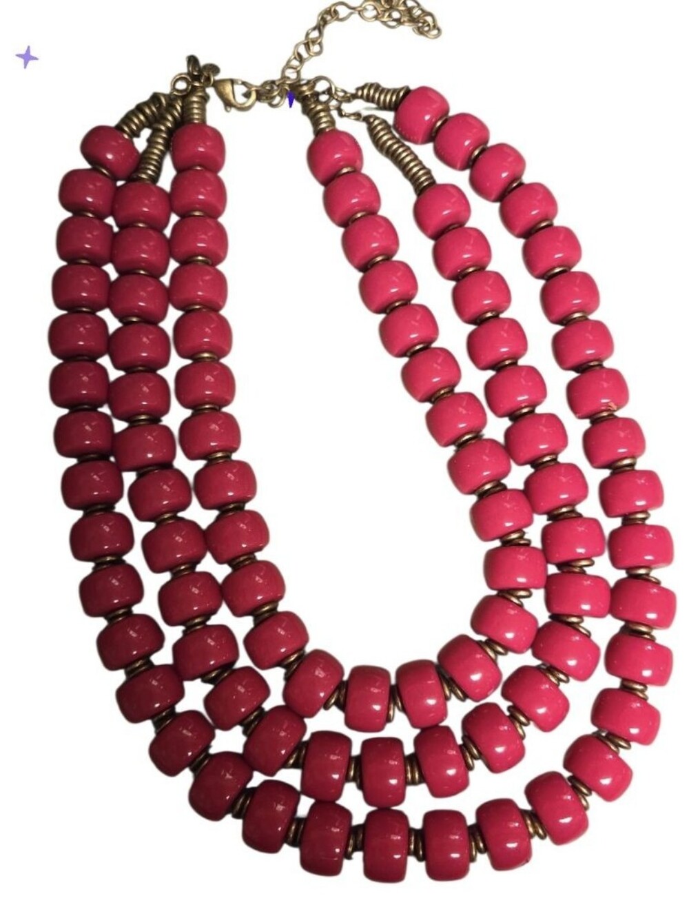 Premier Hot Pink Bead Statement Necklace - Women Jewelry